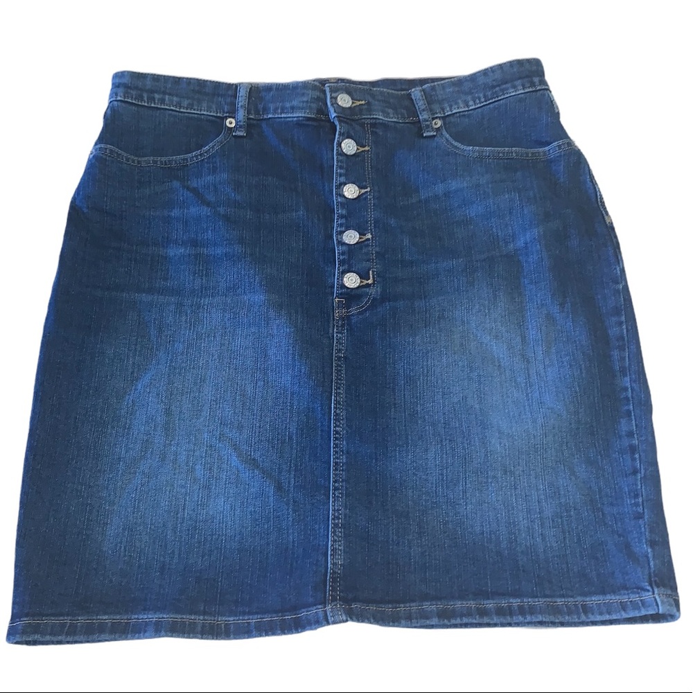Banana Republic Button Down Denim Skirt Women’s Size 32/14 No Flaws